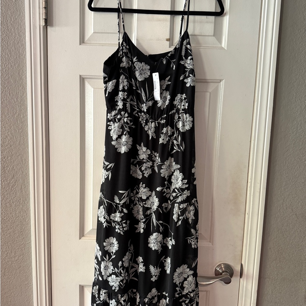 J.Crew merchantile black/white floral maxi dress NWT size medium